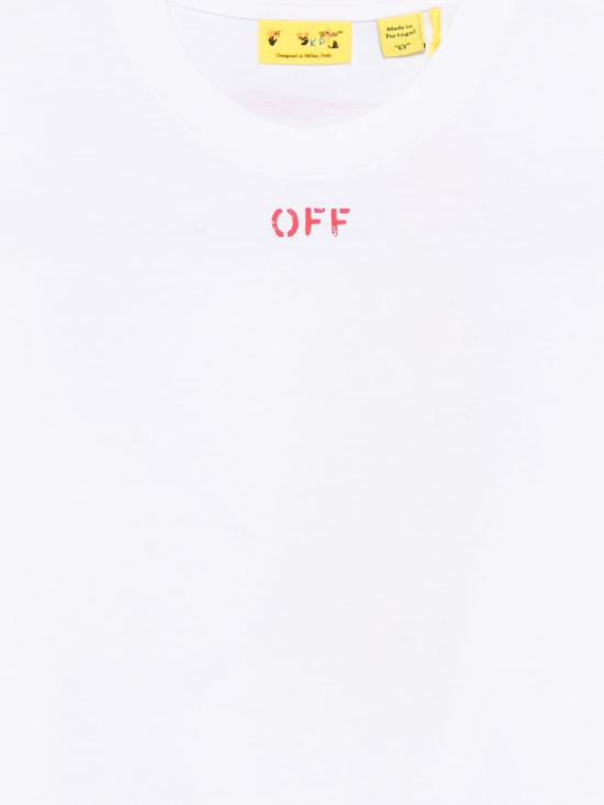 26SS [키즈] 오프화이트 티셔츠 44BAA002S26J006 110 White red - OFF WHITE