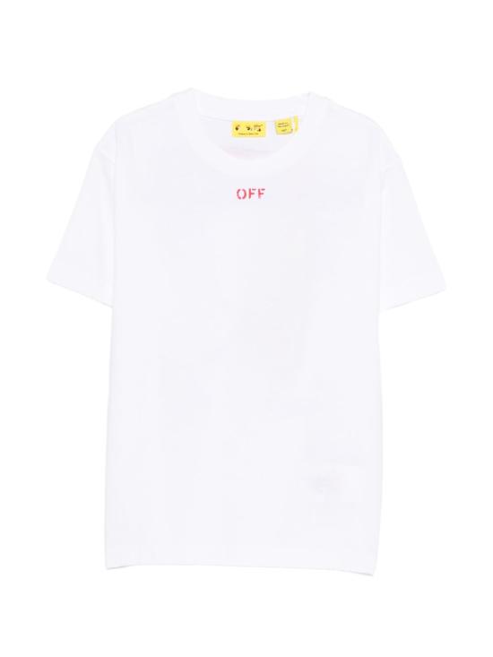 26SS [키즈] 오프화이트 티셔츠 44BAA002S26J006 110 White red