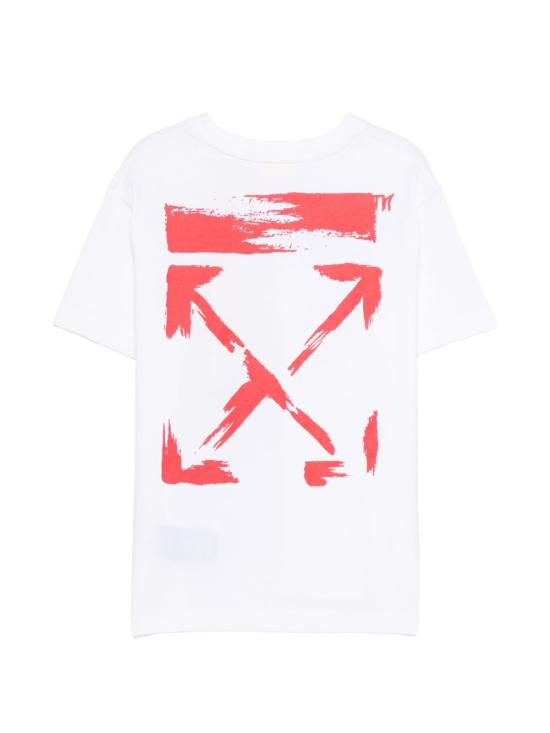 26SS [키즈] 오프화이트 티셔츠 44BAA002S26J006 110 White red - OFF WHITE