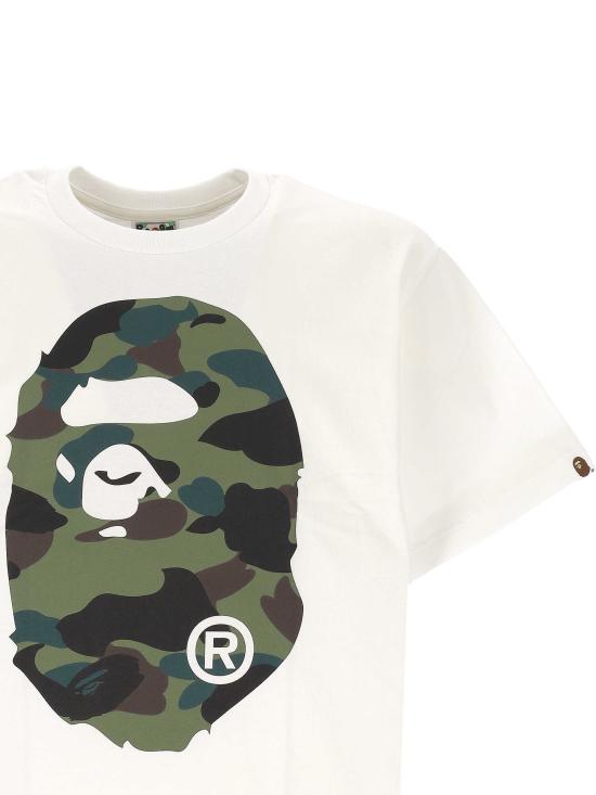 26SS 베이프 반팔 티셔츠 001TEM301015M WHXGR WHITE X GREEN - BAPE