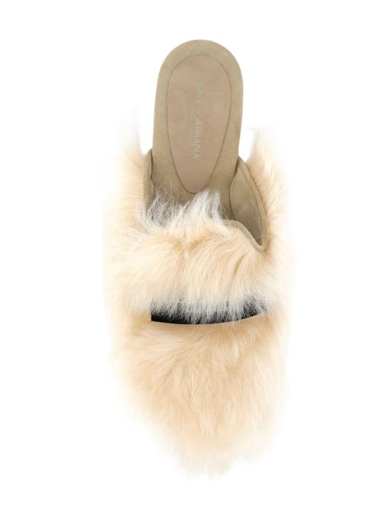 26SS 돌체앤가바나 시어링 스웨이드 슬리퍼 CI0224 A9Y938H070 Beige medio - DOLCE & GABBANA