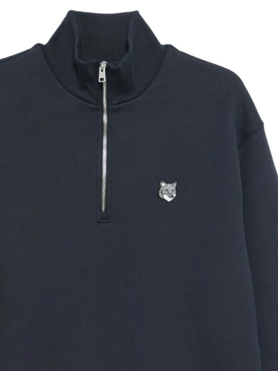 26SS 메종키츠네 폭스 헤드 컴포트 하프 집 스웨트셔츠 PM00305KM0341 0413 Classic navy - MAISON KITSUNE