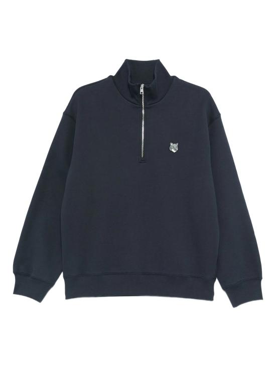 26SS 메종키츠네 폭스 헤드 컴포트 하프 집 스웨트셔츠 PM00305KM0341 0413 Classic navy