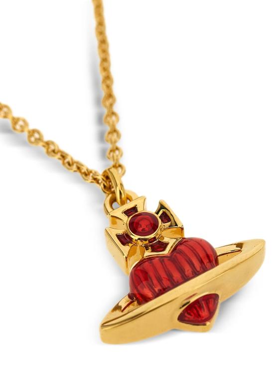 26SS 비비안웨스트우드 네크리스 630203HS 02R250R250 GOLD RED ENAMEL - VIVIENNE WESTWOOD