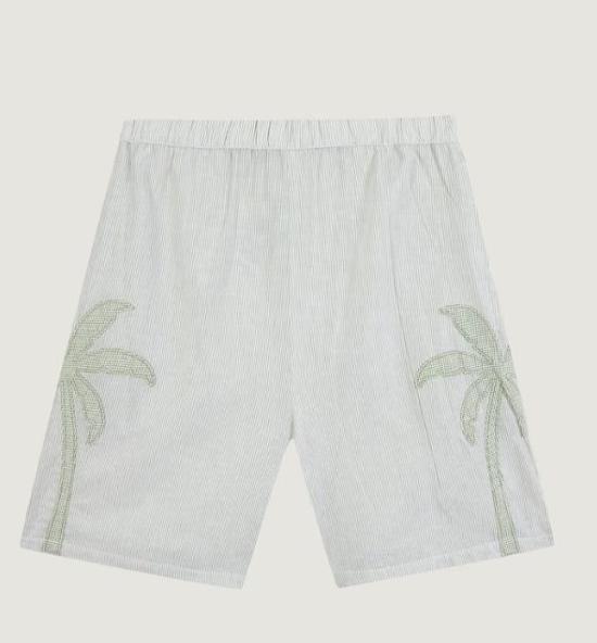 26SS 메종 라비쉬 숏팬츠 ZWBEUDANTPALM LINEN PATCH OLIVE