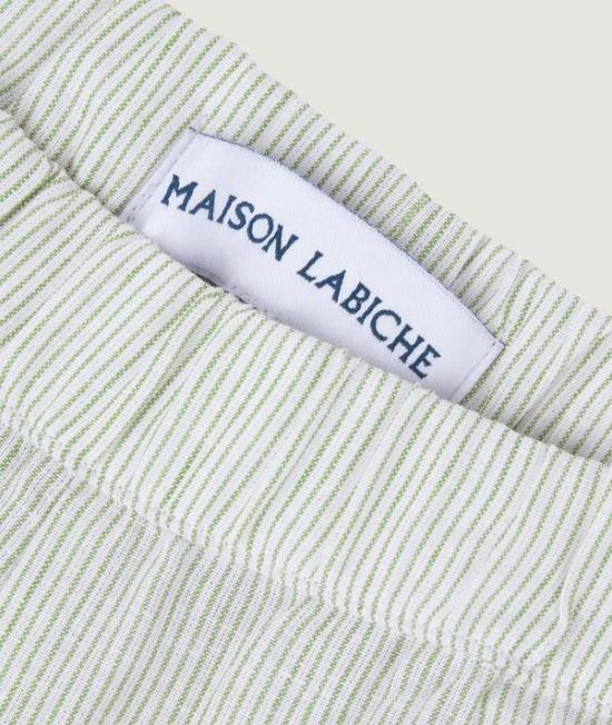 26SS 메종 라비쉬 숏팬츠 ZWBEUDANTPALM LINEN PATCH OLIVE - MAISON LABICHE