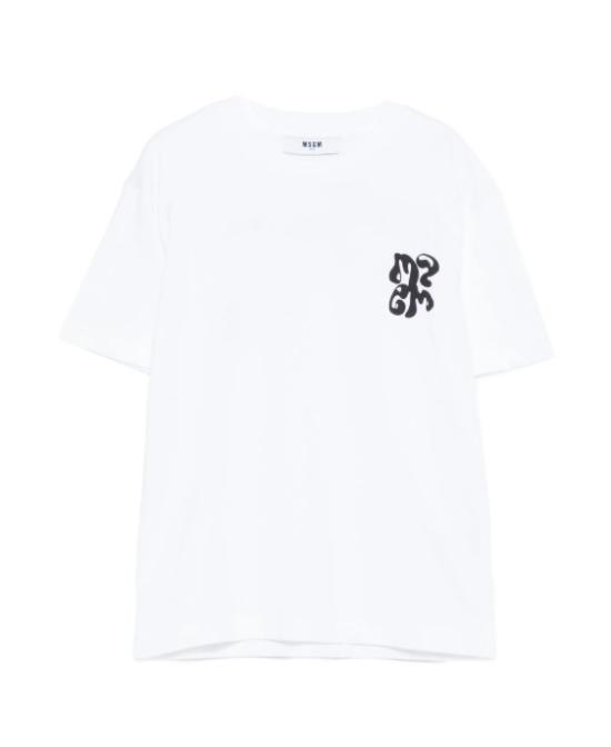 26SS [키즈] 엠에스지엠 티셔츠 S6MSJBTH257 001 Bianco white