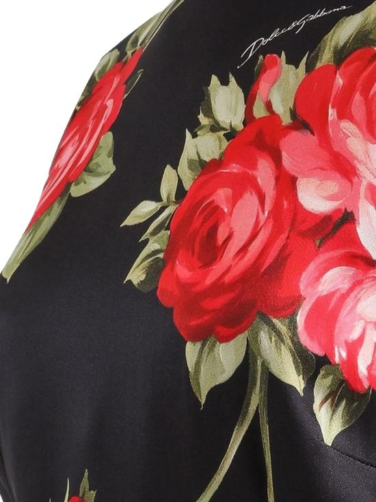 26SS 돌체앤가바나 로즈 부케 프린트 새틴 드레스 F6GAST FSICDHN5ZN BOUQUET ROSE - DOLCE & GABBANA