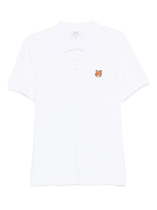 26SS 메종키츠네 폭스 헤드 레귤러 폴로 티셔츠 PM00209KP0002 P100 White