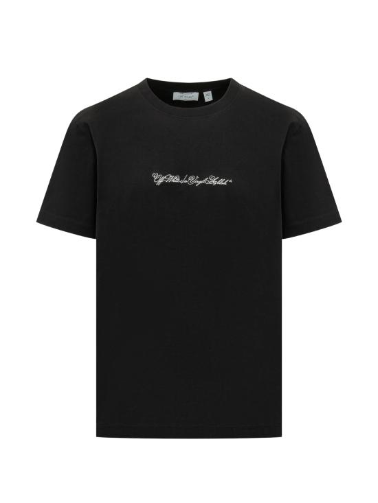 26SS 오프화이트 반팔 티셔츠 44MAA027S26J002 001 Black