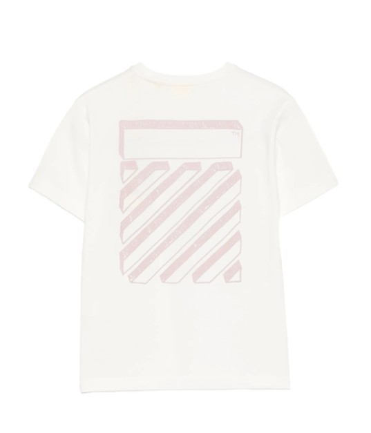 26SS [키즈] 오프화이트 티셔츠 44GAA001S26J008 100 White - OFF WHITE