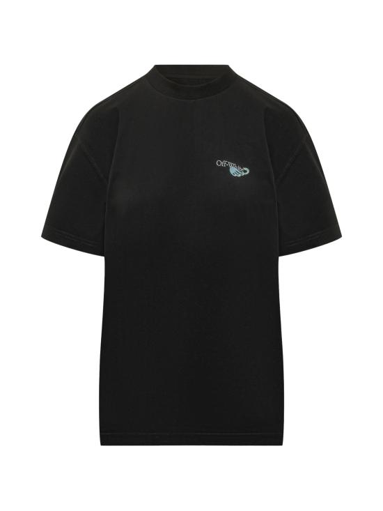26SS 오프화이트 반팔 티셔츠 2AA089S26JER005 W003 Black