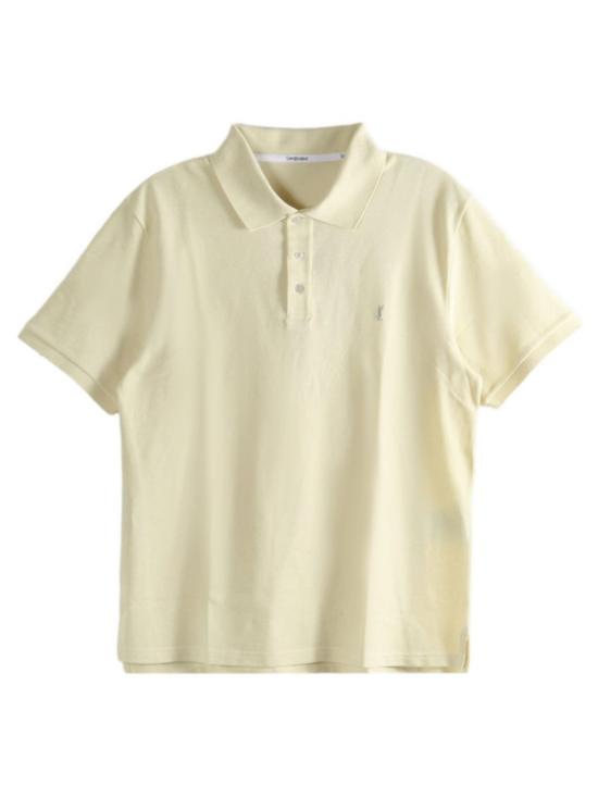 26SS 생로랑 폴로 티셔츠 844845 Y37HC7231 JONQUILLE VERT