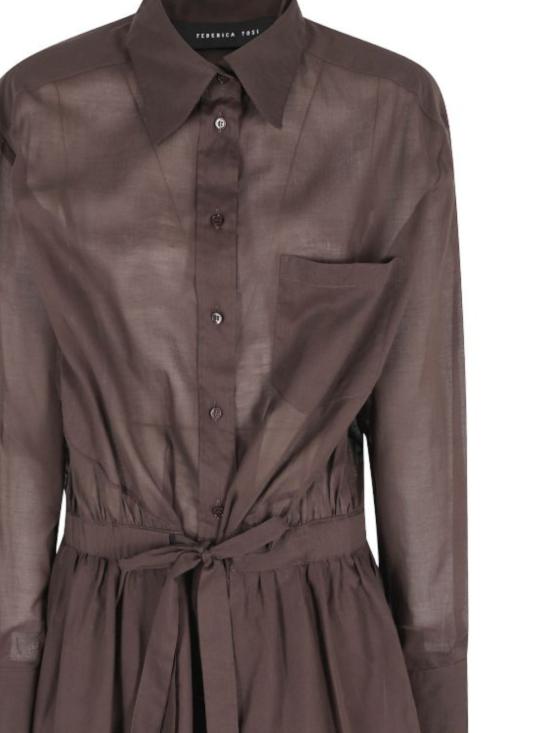 26SS 페데리카 토시 숏 원피스 41238415 69 Brown - FEDERICA TOSI