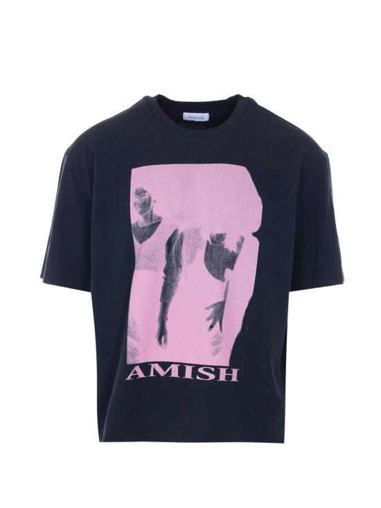 26SS 아미시 반팔 티셔츠 AMU144 CR580569C0073 Washed black