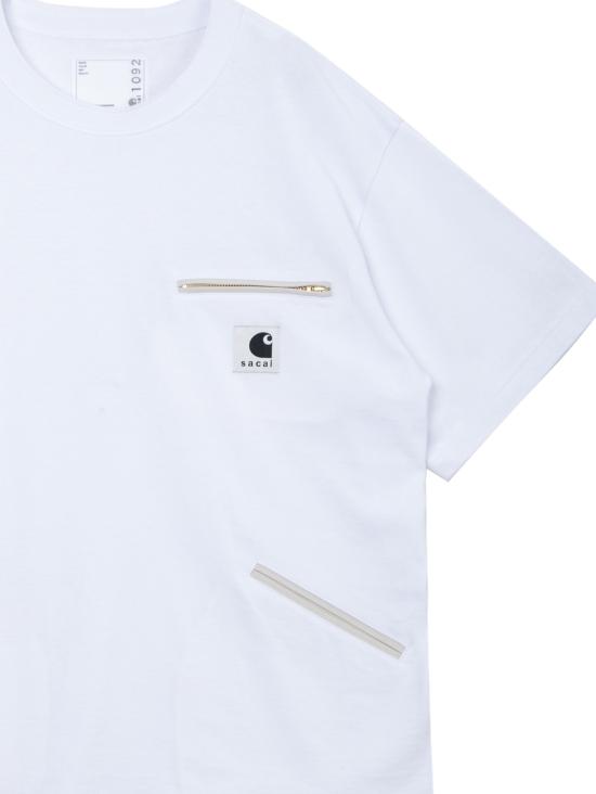 26SS 사카이 X 칼하트 WIP 반팔 티셔츠 26 01092S 101 White - SACAI X CARHARTT WIP