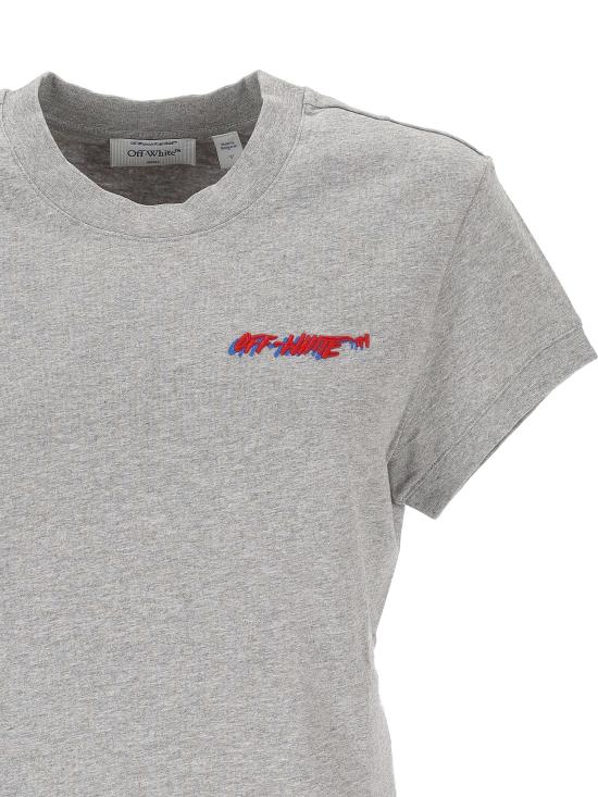 26SS 오프화이트 반팔 티셔츠 2AA112S26JER002 W057 GREY MELANGE HAUTE RED - OFF WHITE