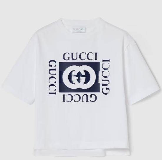 26SS [키즈] 구찌 티셔츠 855551 XJHO79056 White blue mc