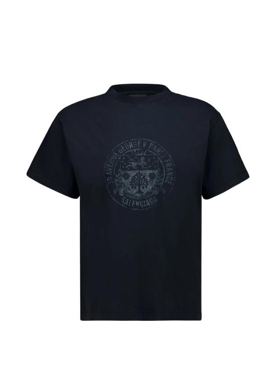 26SS 발렌시아가 반팔 티셔츠 850261 TTVV31041 Faded Washed Black