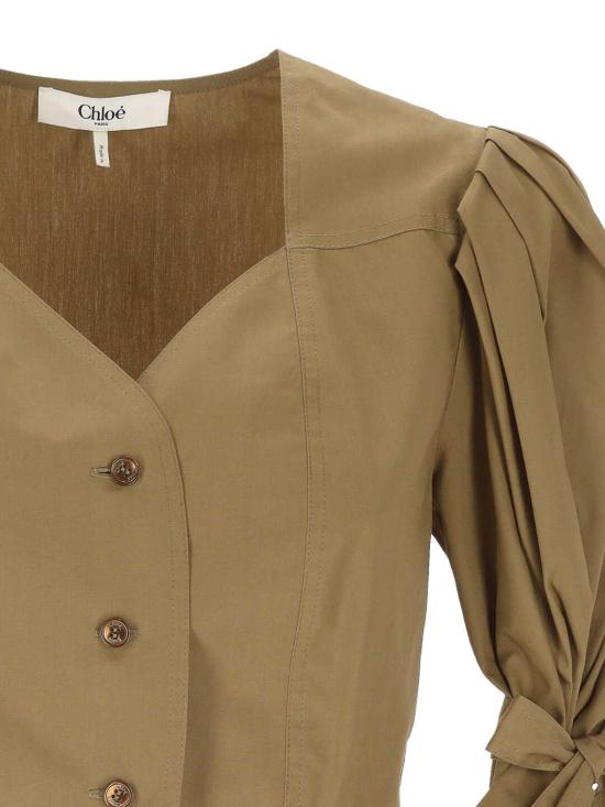 26SS 끌로에 블라우스 26UHT30141 3B6 amber olive - CHLOE