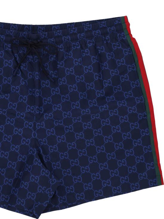 26SS 구찌 프린트 포플린 테크 스윔 쇼츠 815602 XHAJ34735 NAVY MC - GUCCI