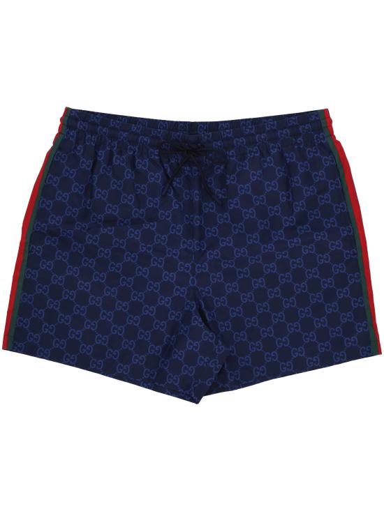 26SS 구찌 프린트 포플린 테크 스윔 쇼츠 815602 XHAJ34735 NAVY MC