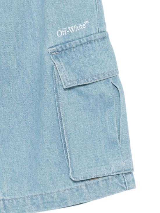 26SS [키즈] 오프화이트 쇼츠/버뮤다 44BYC002S26D001 423 MEDIUM BLUE - OFF WHITE