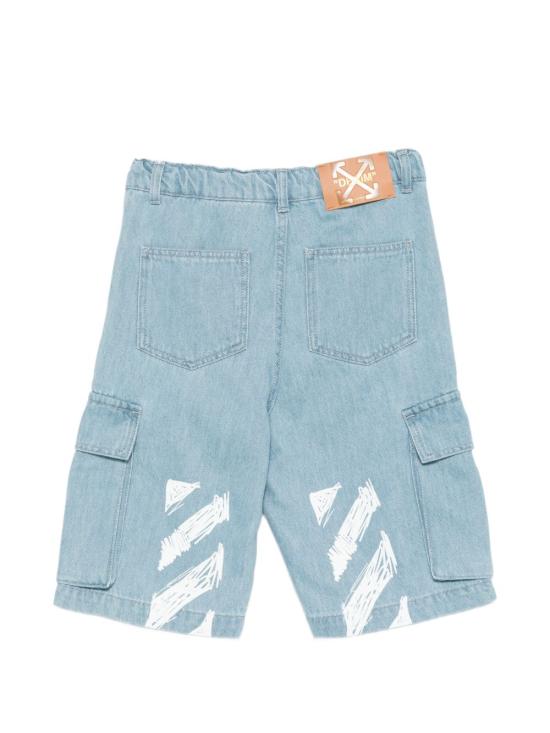 26SS [키즈] 오프화이트 쇼츠/버뮤다 44BYC002S26D001 423 MEDIUM BLUE - OFF WHITE