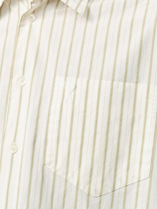 26SS 아미 스트라이프 코튼 아미 드 하트 박시 셔츠 USH766 CO0220A075 BLANC MATCHA - AMI