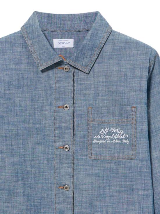 26SS 오프화이트 셔츠 2YD013S26DEN001 W497 DARK BLUE WHITE - OFF WHITE