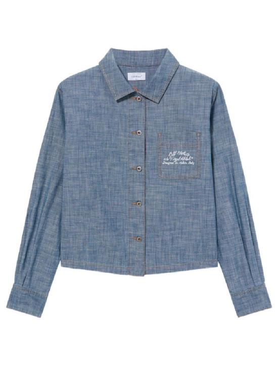 26SS 오프화이트 셔츠 2YD013S26DEN001 W497 DARK BLUE WHITE