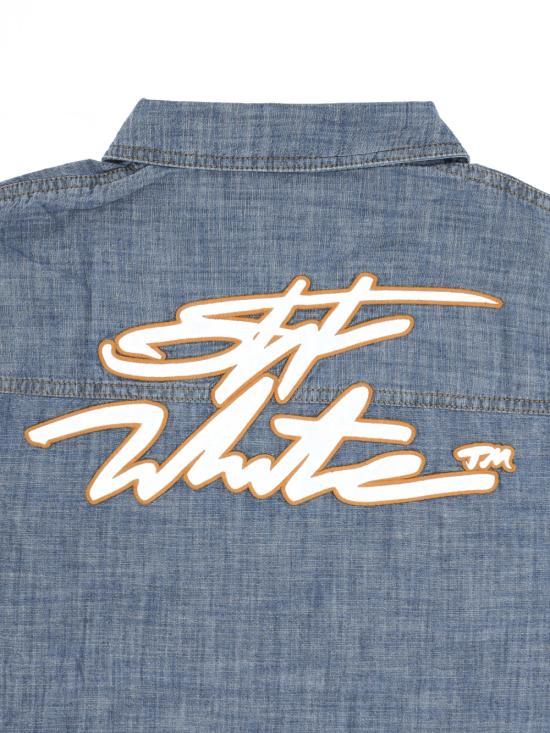26SS 오프화이트 셔츠 2YD013S26DEN001 W497 DARK BLUE WHITE - OFF WHITE