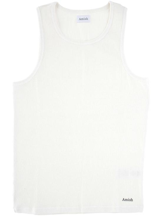 26SS 아미시 민소매 티셔츠 AMX208 CR710569C0087 Dyed ecru