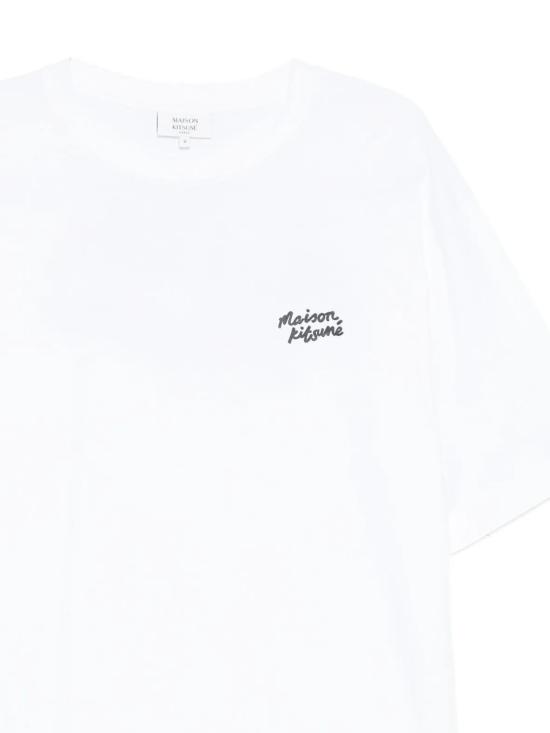 26SS 메종키츠네 핸드라이팅 오버사이즈 티셔츠 PM00110KJ0119 M186 White black - MAISON KITSUNE