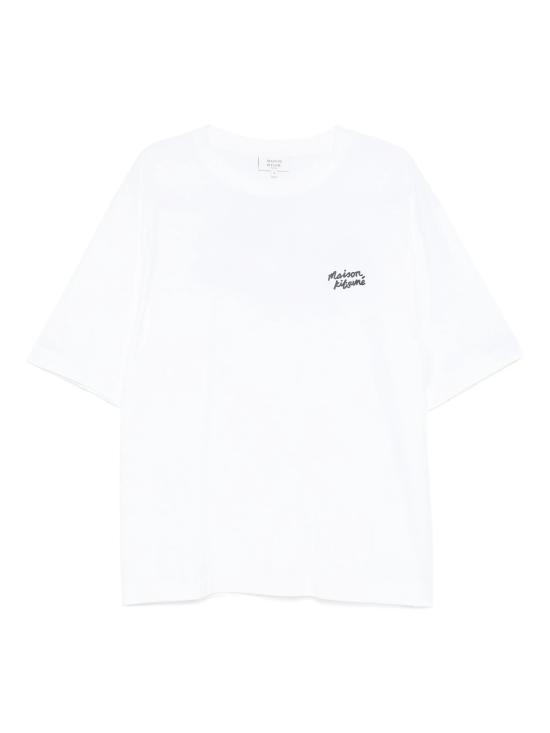 26SS 메종키츠네 핸드라이팅 오버사이즈 티셔츠 PM00110KJ0119 M186 White black