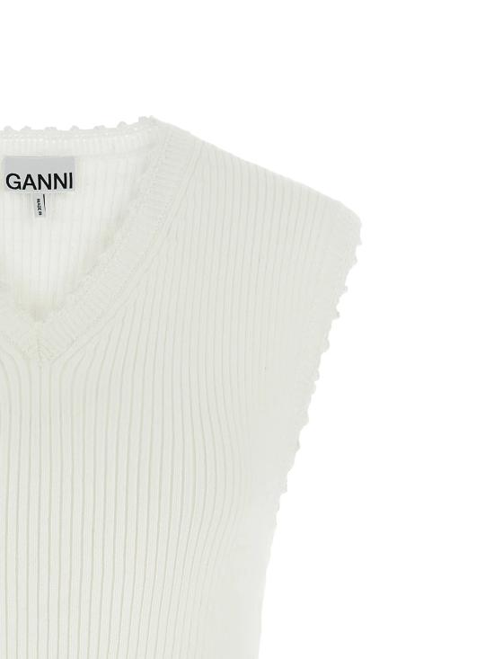 26SS 가니 긴팔 티셔츠 A1070251 135 Egret - GANNI