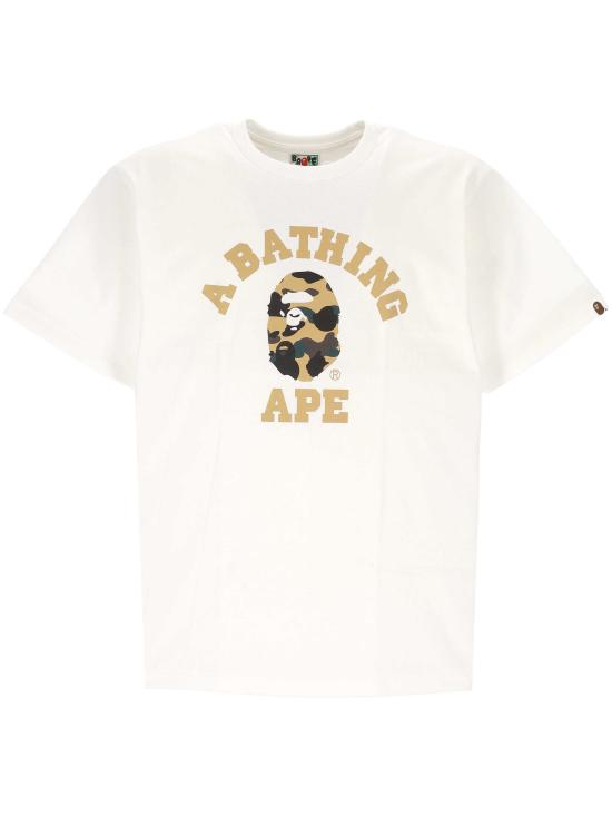 26SS 베이프 반팔 티셔츠 001TEM301013M WHXYE WHITE X YELLOW