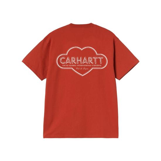 26SS 칼하트 WIP 숏슬리브 클라우드 하트 티셔츠 I036244 3IXXXOXIDE RED - CARHARTT WIP