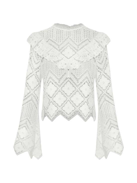 26SS 셀프 포트레이트 블라우스 AC26 010TBW WHITE