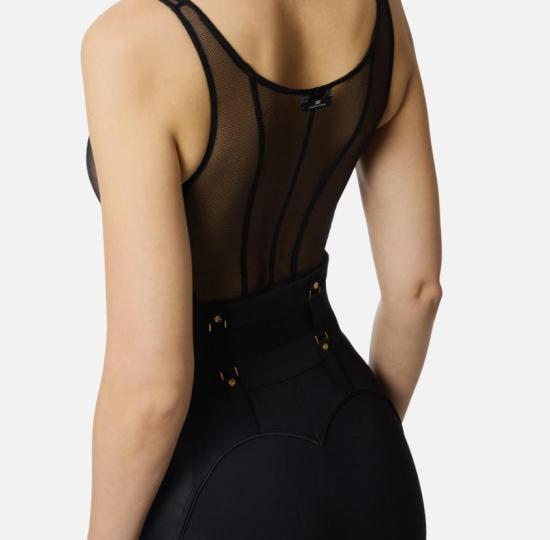 26SS 엘리자베타프랜치 바디수트 티셔츠 BO00961E2 110 NERO - ELISABETTA FRANCHI