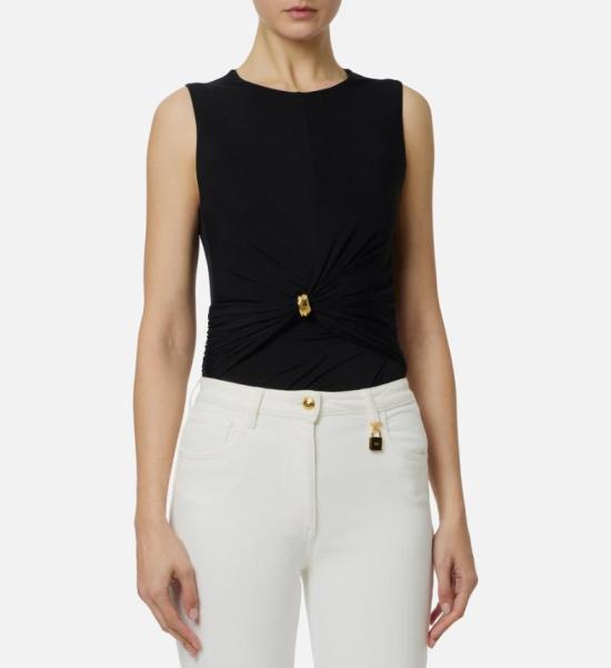 26SS 엘리자베타프랜치 반팔 티셔츠 TO03761E2 110 NERO - ELISABETTA FRANCHI