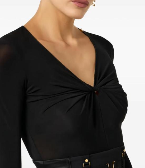 26SS 엘리자베타프랜치 바디수트 티셔츠 BO01261E2 110 NERO - ELISABETTA FRANCHI