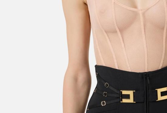 26SS 엘리자베타프랜치 바디수트 티셔츠 BO00961E2 EA1 NUDE - ELISABETTA FRANCHI
