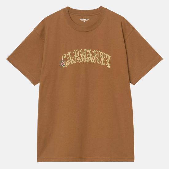 26SS 칼하트 WIP 숏슬리브 모노그램 티셔츠 I036212 HZXX HAMILTON BROWN DOM