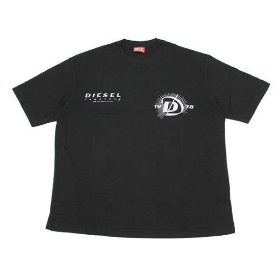 26SS 디젤 반팔 티셔츠 A22505 0WICU 900 BLACK DOM