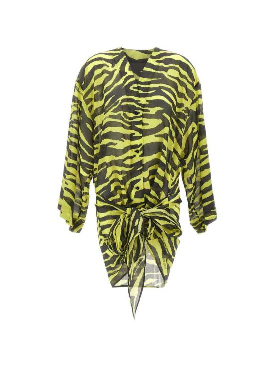 26SS 디 아티코 원피스 260WCA00404CCC134PR 166 BLACK YELLOW