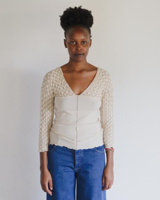 26SS 베이스레인지 긴팔 티셔츠 TTNLSLASU26 DYLAN BEIGE DOM - BASERANGE