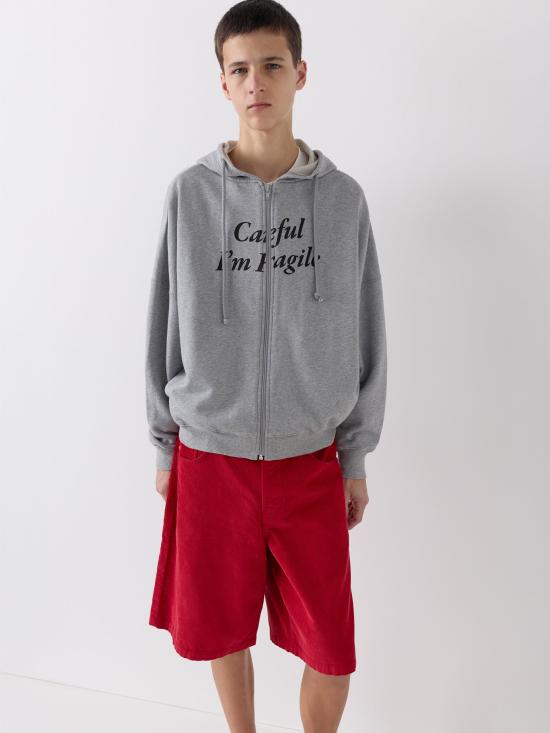 26SS 기마구아스 후드 티셔츠 CAREFUL SWEATSHIRT GREY DOM - GIMAGUAS