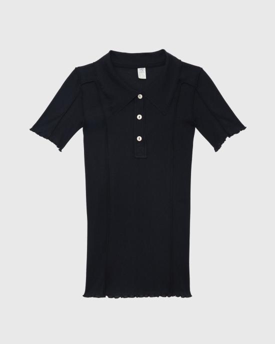 26SS 베이스레인지 오마토 폴로 티셔츠 TTOMPCRSU26 BLACK DOM