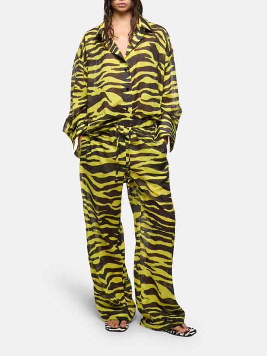 26SS 디 아티코 스트레이트 팬츠 260WCP00263CCC134PR 166 BLACK YELLOW - THE ATTICO